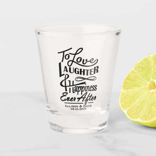 Het citaatontwerp van de weddenschap aan toast bru shot glas (Voorkant)