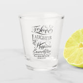 Het citaatontwerp van de weddenschap aan toast bru shot glas (Voorkant)