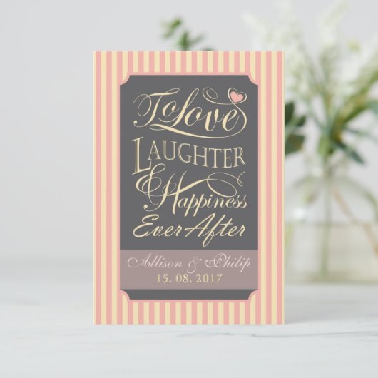 Het citaatontwerp van het huwelijk, met douanelete kaart (Staand voorkant)