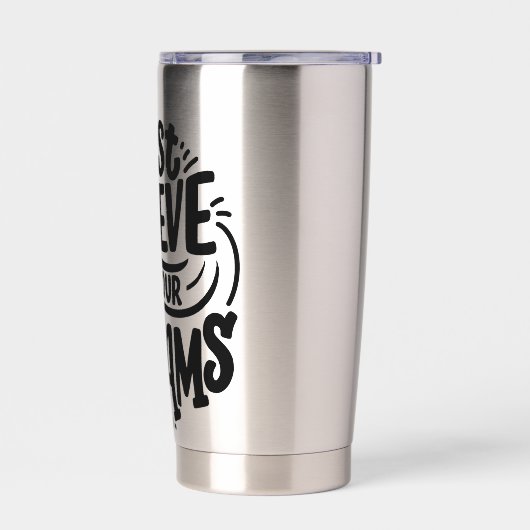 Het citeren over dromen geïsoleerde drinkbeker (Links)