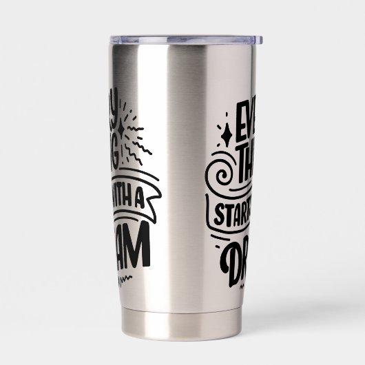 Het citeren over dromen geïsoleerde drinkbeker (Links)