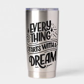 Het citeren over dromen geïsoleerde drinkbeker (Achterkant)