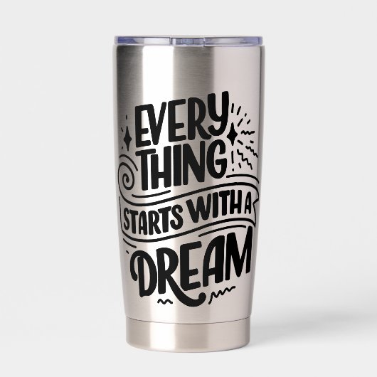 Het citeren over dromen geïsoleerde drinkbeker (Achterkant)