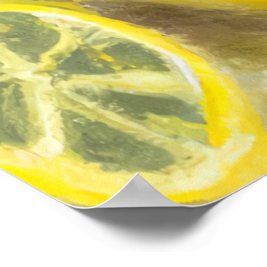 Het citroenveld en het citroenveld | AI Art Poster (Hoek)