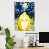 Het citroenveld en het citroenveld | AI Art Poster (Thuiskantoor)