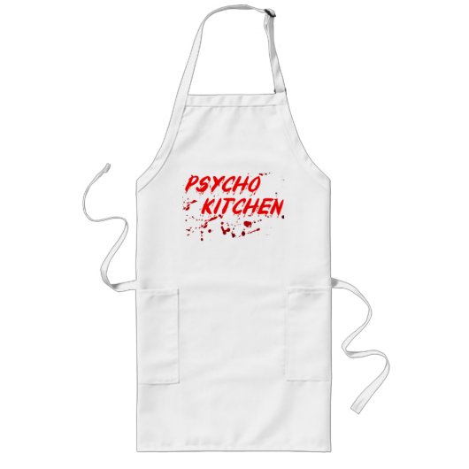 Het CLASSIC Psycho Kitchen Bloody Apron Lang Schort (Voorkant)