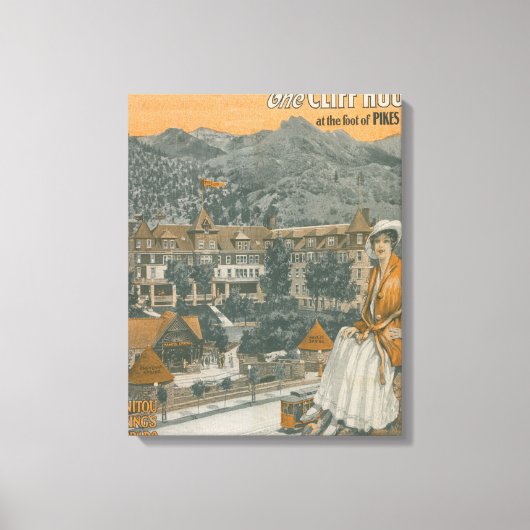 Het Cliff House & Pikes Peak Canvas Afdruk (Voorkant)