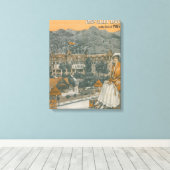 Het Cliff House & Pikes Peak Canvas Afdruk (Insitu (Houten vloer))