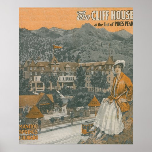Het Cliff House & Pikes Peak Poster (Voorkant)