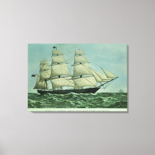 Het Clipper schip 'Highflyer', 1111 ton Canvas Afdruk (Voorkant)