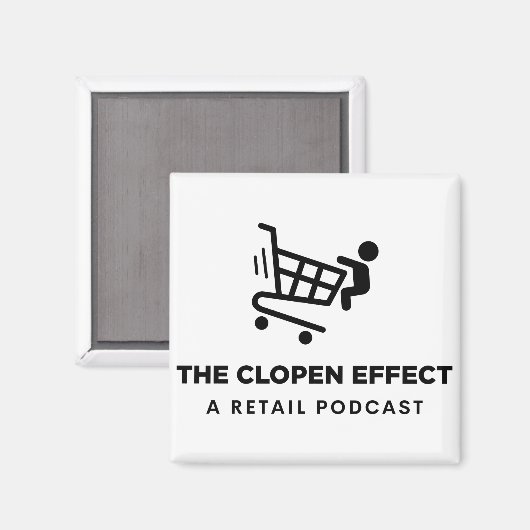 Het Clopen-effect - Zwarte Logo Magneet (Voorkant / Achterkant)