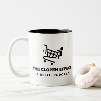 Het Clopen-effect - zwarte Logo tweetone koffie-Mo Tweekleurige Koffiemok