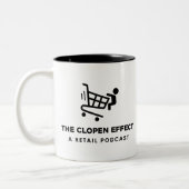 Het Clopen-effect - zwarte Logo tweetone koffie-Mo Tweekleurige Koffiemok (Links)