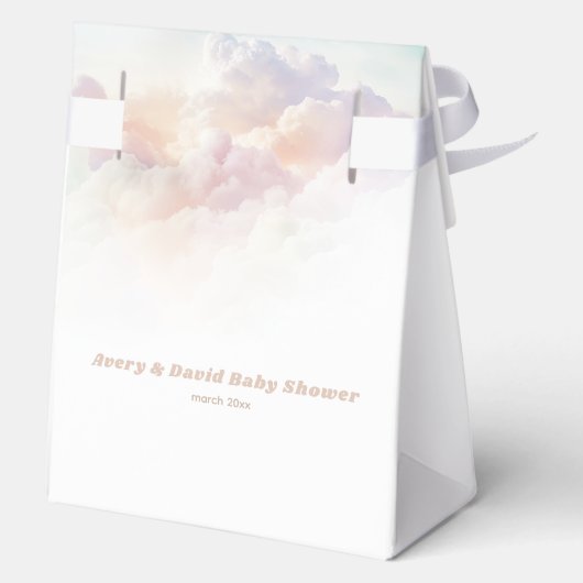 Het Cloud Nine Rainbow Fluffy Cloud Baby shower Bedankdoosjes (Achterkant)