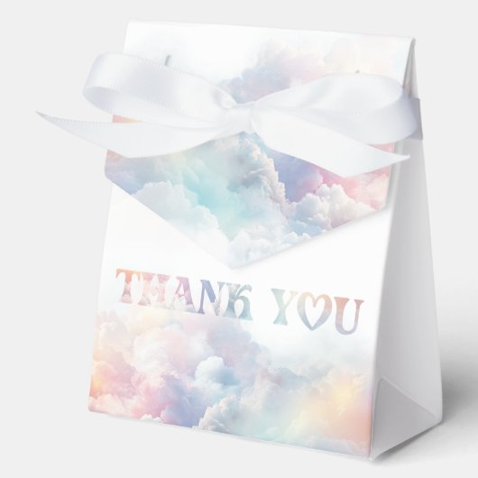 Het Cloud Nine Rainbow Fluffy Cloud Baby shower Bedankdoosjes (Voorkant)