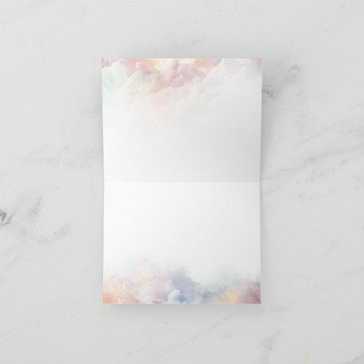 Het Cloud Nine Rainbow Fluffy Cloud Baby shower Bedankkaart (Binnen)