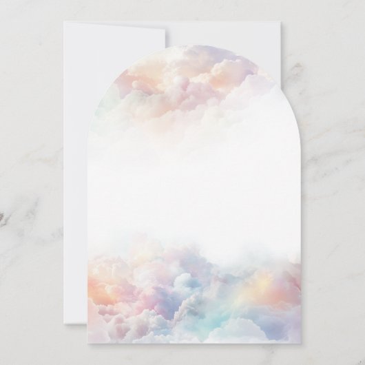 Het Cloud Nine Rainbow Fluffy Cloud Baby shower Kaart (Achterkant)