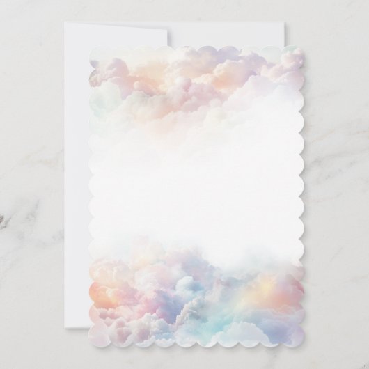 Het Cloud Nine Rainbow Fluffy Cloud Baby shower Kaart (Achterkant)