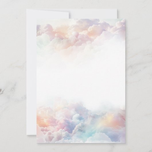 Het Cloud Nine Rainbow Fluffy Cloud Baby shower Kaart (Achterkant)