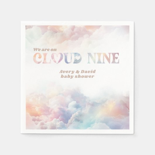 Het Cloud Nine Rainbow Fluffy Cloud Baby shower Servet (Voorkant)
