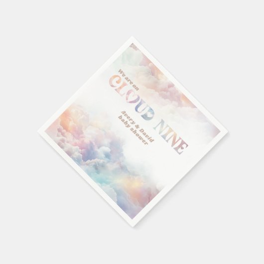 Het Cloud Nine Rainbow Fluffy Cloud Baby shower Servet (Hoek)