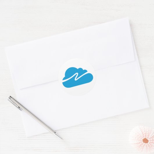Het cloudnetwerk Logo Ronde Sticker (Envelop)