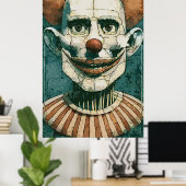 Het Clown Poppenportret Poster (Thuiskantoor)
