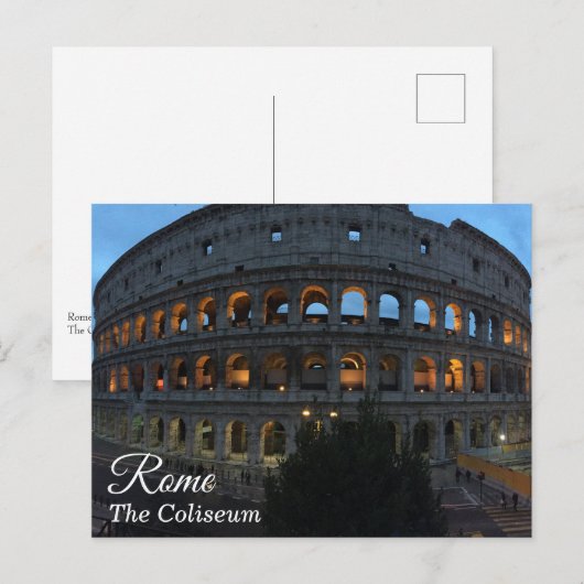 Het Coliseum in Rome, Italië in Dusk - Briefkaart (Voorkant / Achterkant)