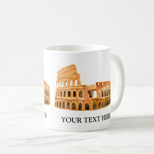 Het Coliseum Rome, Italië, gepersonaliseerd ontwer Koffiemok (Voorkant rechts)