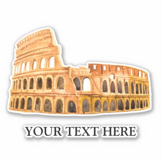 Het Coliseum Rome, Italië, gepersonaliseerd ontwer Sticker (Voorkant)