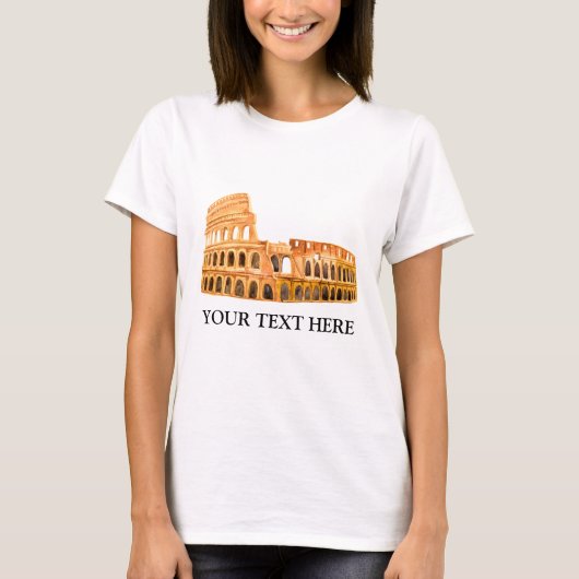Het Coliseum Rome, Italië, gepersonaliseerd ontwer T-shirt (Voorkant)