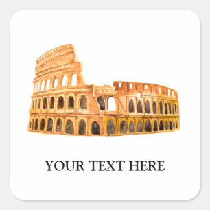 Het Coliseum Rome, Italië, gepersonaliseerd ontwer Vierkante Sticker