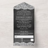 Het Collectie Chalkboard en Lace Wedding All In One Uitnodiging (Binnen)