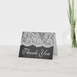 Het Collectie Chalkboard en Lace Wedding Bedankkaart