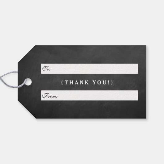 Het Collectie Chalkboard en Lace Wedding Cadeaulabel (Achterkant Horizontaal)