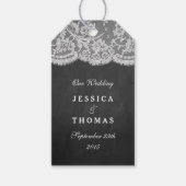 Het Collectie Chalkboard en Lace Wedding Cadeaulabel (Voorkant)