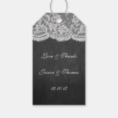 Het Collectie Chalkboard en Lace Wedding Cadeaulabel (Voorkant)