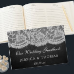 Het Collectie Chalkboard en Lace Wedding Gastenboek<br><div class="desc">Vier in stijl met dit elegante en zeer trendy bruiloft gastenboek. Het ontwerp is gemakkelijk te personaliseren met uw speciale evenementenformulering en uw gasten zullen blij zijn wanneer ze dit fantastische gastenboek zien. Overeenkomende bruidsartikelen zijn te vinden in het collectie.</div>