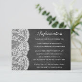 Het Collectie Chalkboard en Lace Wedding Informatiekaartje (Staand voorkant)