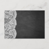 Het Collectie Chalkboard en Lace Wedding Informatiekaartje (Achterkant)