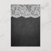 Het Collectie Chalkboard en Lace Wedding Informatiekaartje (Achterkant)