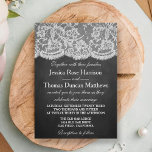 Het Collectie Chalkboard en Lace Wedding Kaart<br><div class="desc">Het collectie van het bord en de kant is een verbluffend design met een prachtige achtergrond van het chalkboard-effect met een romantische , witte rand-effectrelatie. Deze uitnodigingen kunnen gepersonaliseerd worden voor je speciale gelegenheid en maken de perfecte aankondiging voor een bruiloft, vrijgezellenfeest, verloffeest, verjaardagsfeest en nog veel meer. *Let erop...</div>