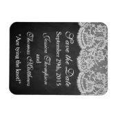 Het Collectie Chalkboard en Lace Wedding Magneet (Horizontaal)