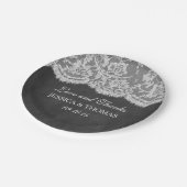 Het Collectie Chalkboard en Lace Wedding Papieren Bordje (Gekanteld)