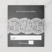 Het Collectie Chalkboard en Lace Wedding Plaatskaartje (Buitenkant ongevouwen)