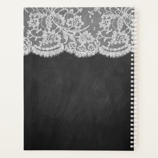 Het Collectie Chalkboard en Lace Wedding Planner (Achterkant)