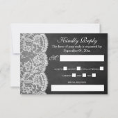 Het Collectie Chalkboard en Lace Wedding RSVP Kaartje (Voorkant)
