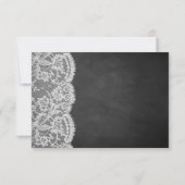 Het Collectie Chalkboard en Lace Wedding RSVP Kaartje (Achterkant)