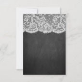 Het Collectie Chalkboard en Lace Wedding RSVP Kaartje (Achterkant)