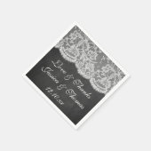 Het Collectie Chalkboard en Lace Wedding Servetten (Hoek)